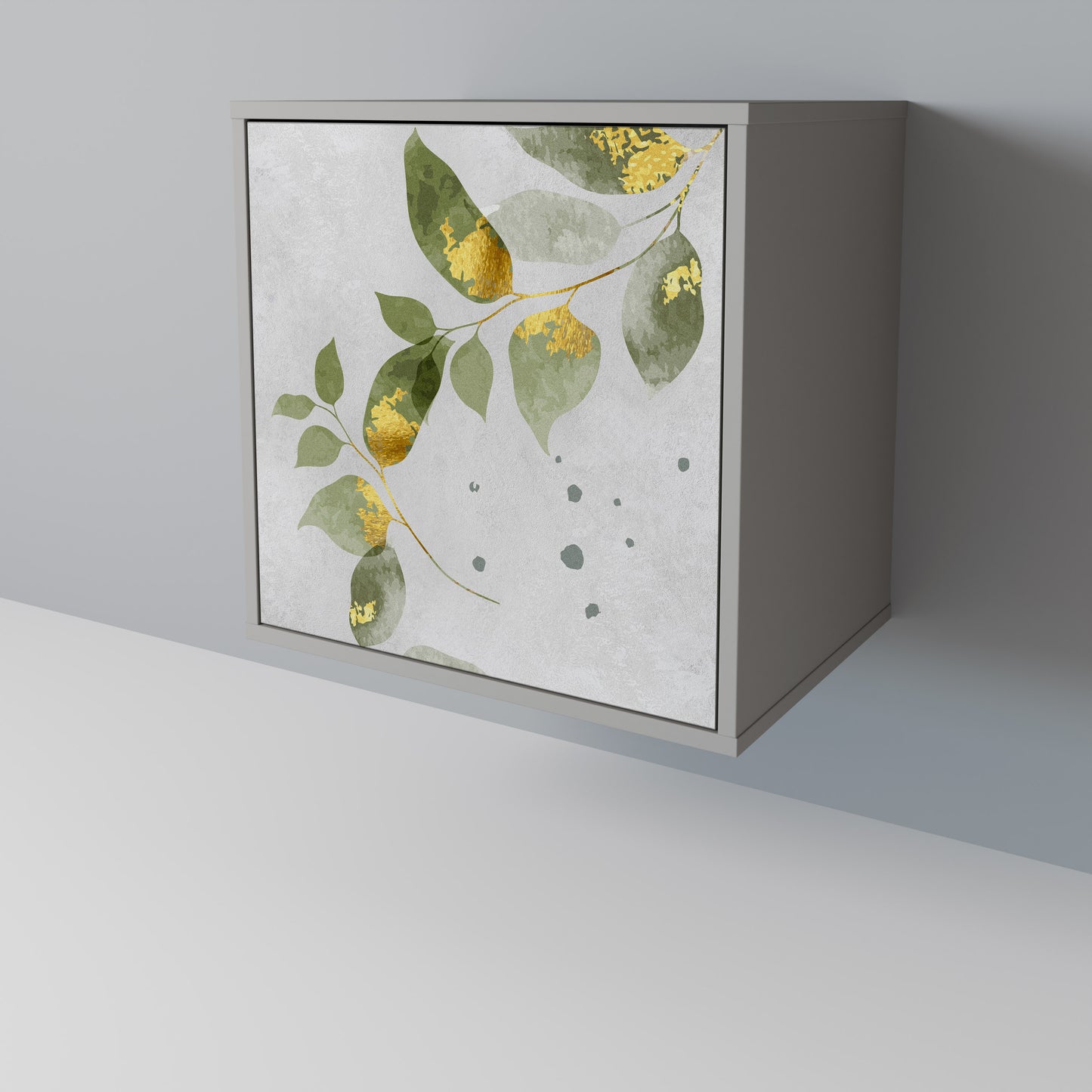 Credenza ELEGANT BOTANICS a 1 anta con finitura grigia