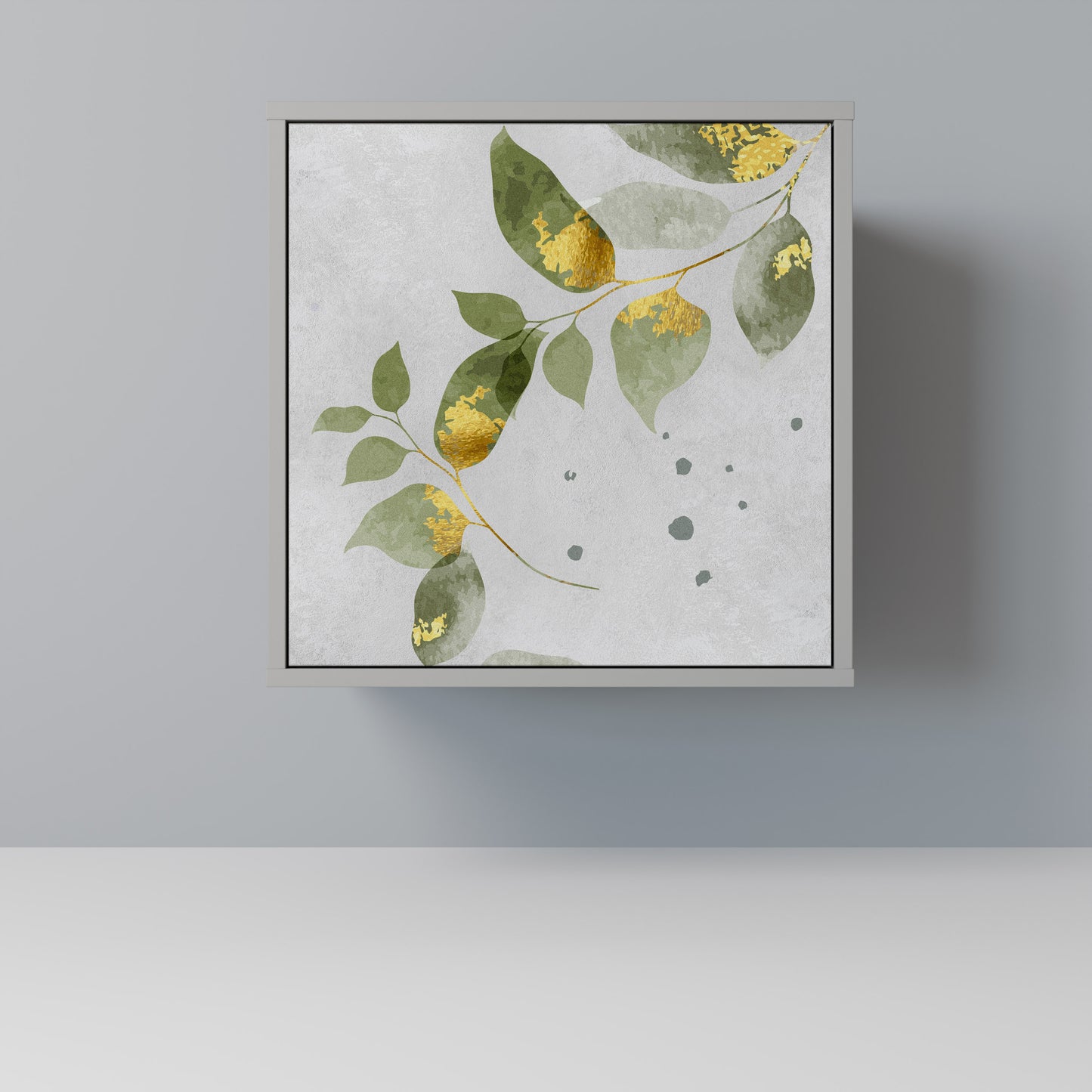 Credenza ELEGANT BOTANICS a 1 anta con finitura grigia