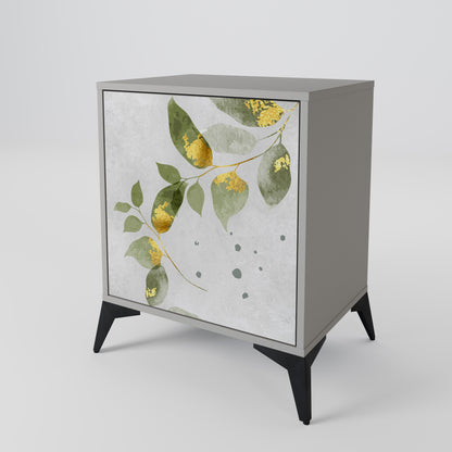 Credenza ELEGANT BOTANICS a 1 anta con finitura grigia