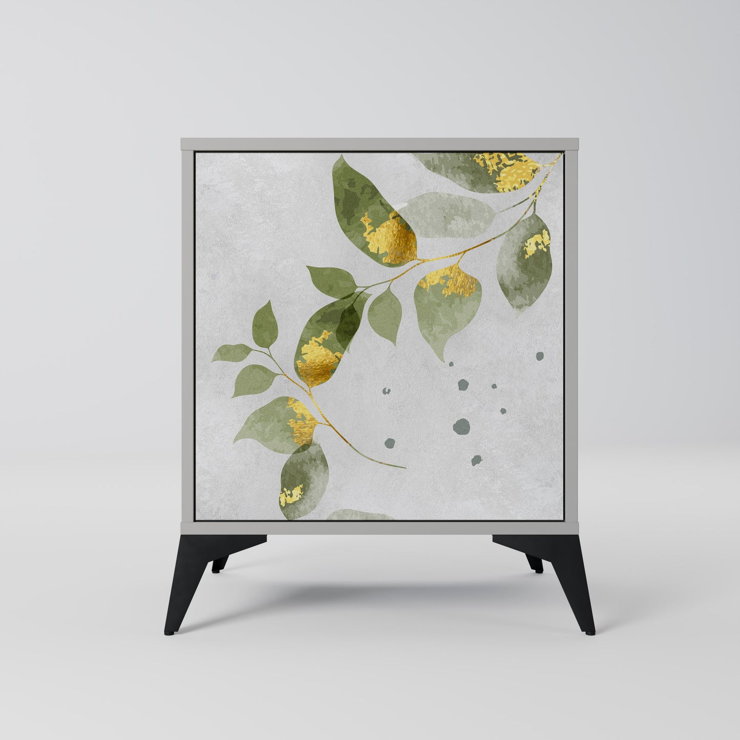 Credenza ELEGANT BOTANICS a 1 anta con finitura grigia