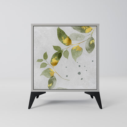 Credenza ELEGANT BOTANICS a 1 anta con finitura grigia