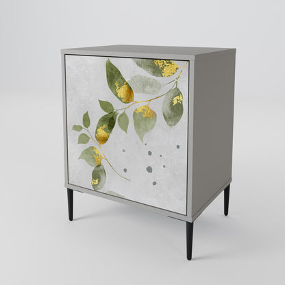 Credenza ELEGANT BOTANICS a 1 anta con finitura grigia