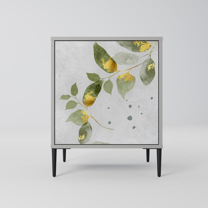 Credenza ELEGANT BOTANICS a 1 anta con finitura grigia