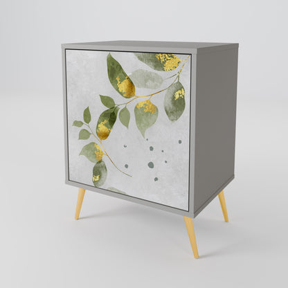 Credenza ELEGANT BOTANICS a 1 anta con finitura grigia