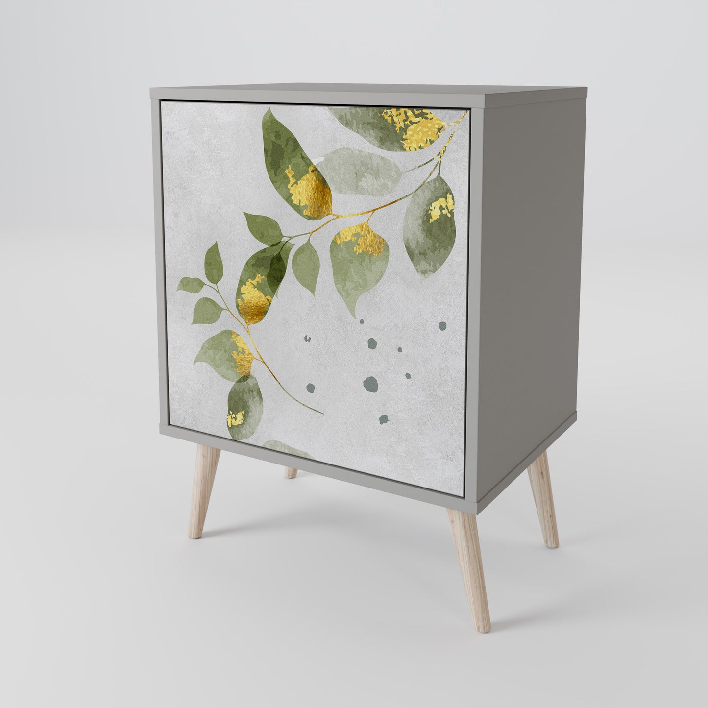 Credenza ELEGANT BOTANICS a 1 anta con finitura grigia