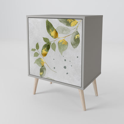 Credenza ELEGANT BOTANICS a 1 anta con finitura grigia
