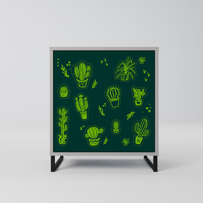 Credenza DESERT GREEN a 1 anta con finitura grigia