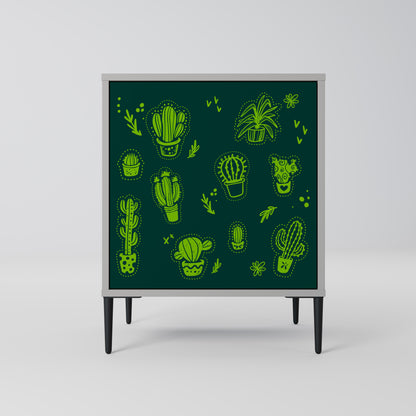 Credenza DESERT GREEN a 1 anta con finitura grigia