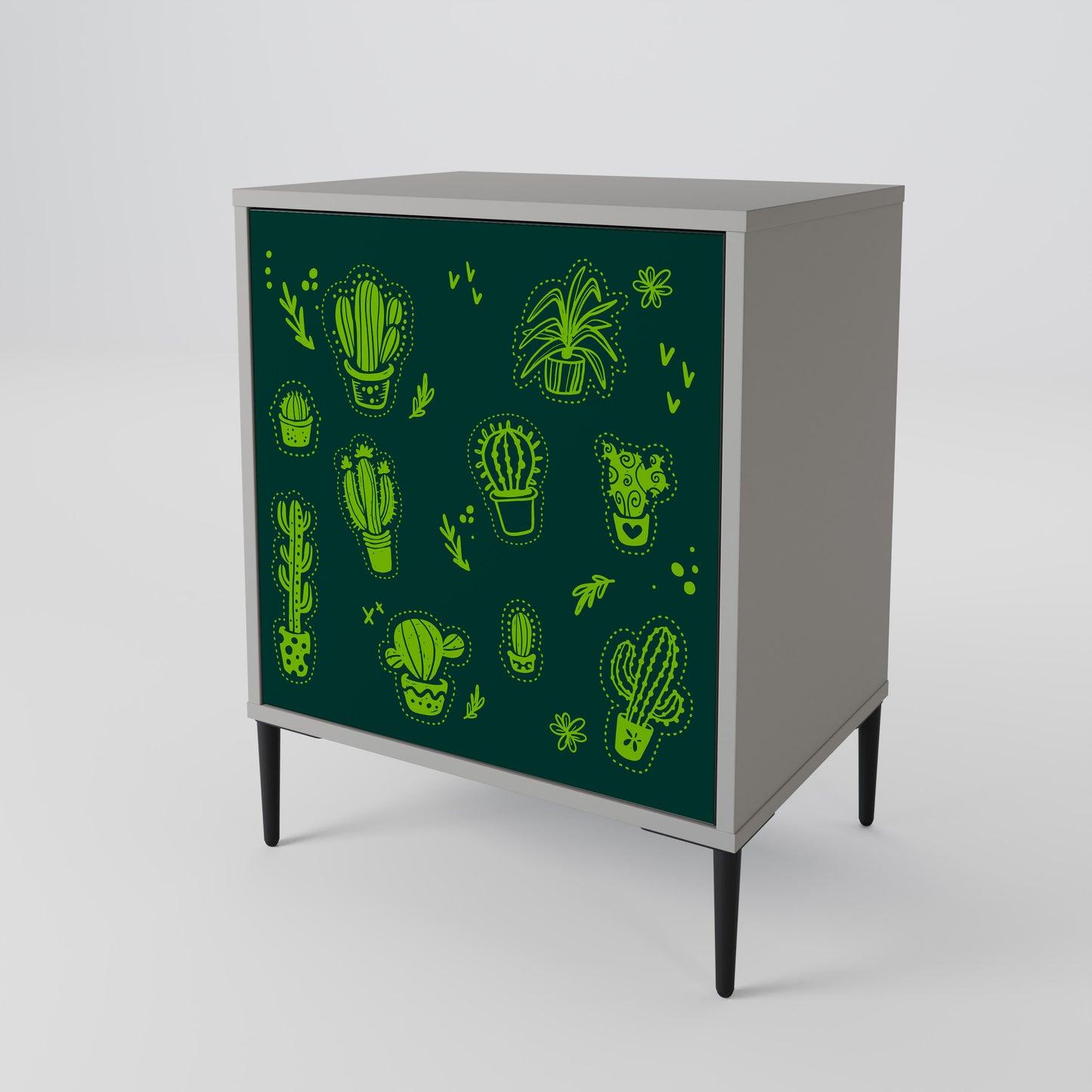 Credenza DESERT GREEN a 1 anta con finitura grigia