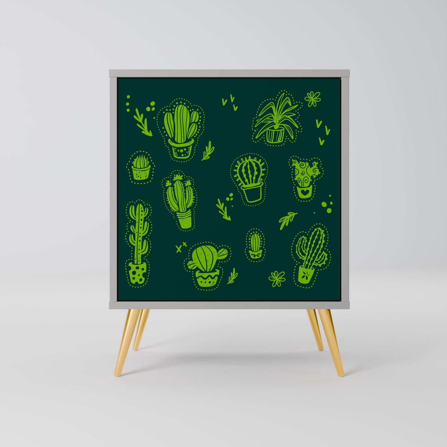 Credenza DESERT GREEN a 1 anta con finitura grigia