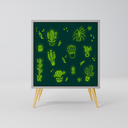 Credenza DESERT GREEN a 1 anta con finitura grigia