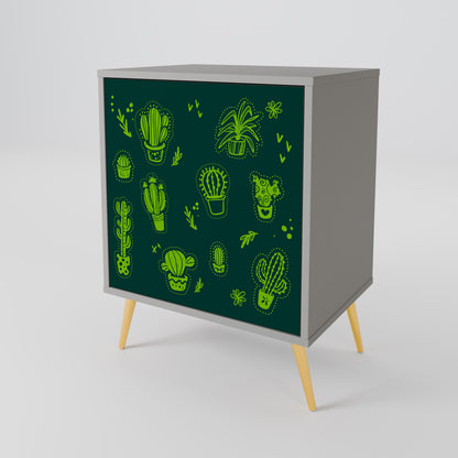Credenza DESERT GREEN a 1 anta con finitura grigia