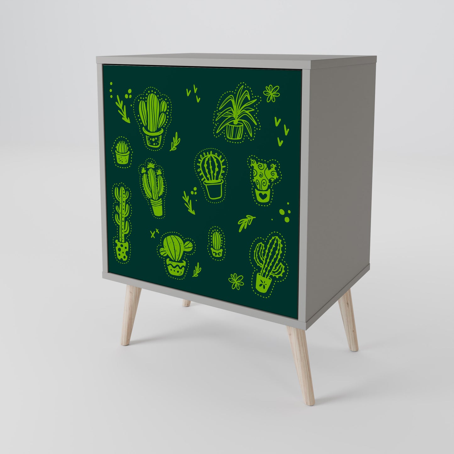 Credenza DESERT GREEN a 1 anta con finitura grigia