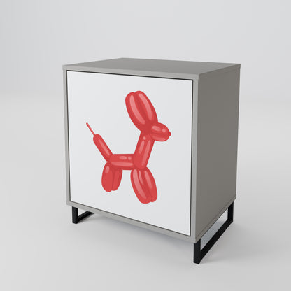 Credenza a 1 anta CHILDHOOD MEMORY in finitura grigia