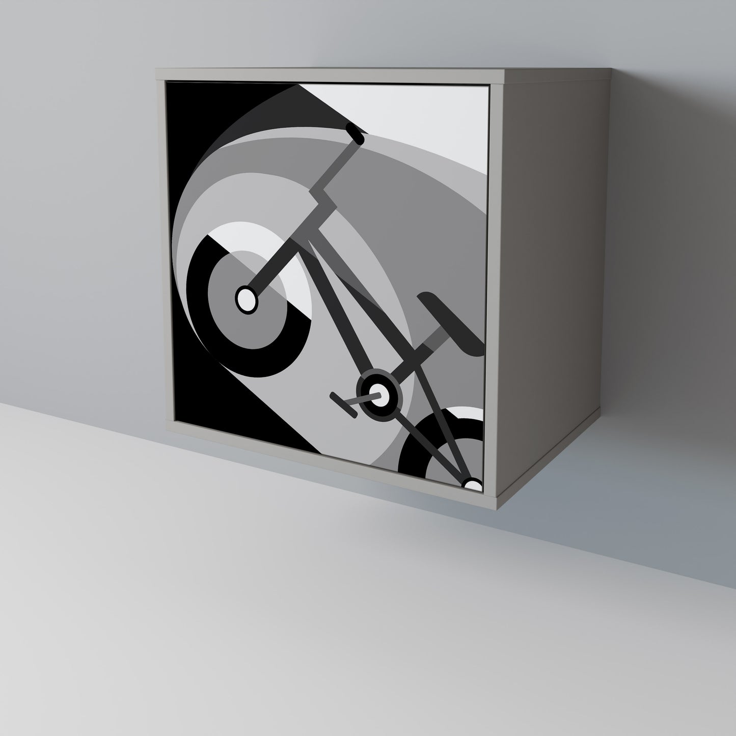 BIKE ENERGY 1-Door Sideboard in Grey Finish