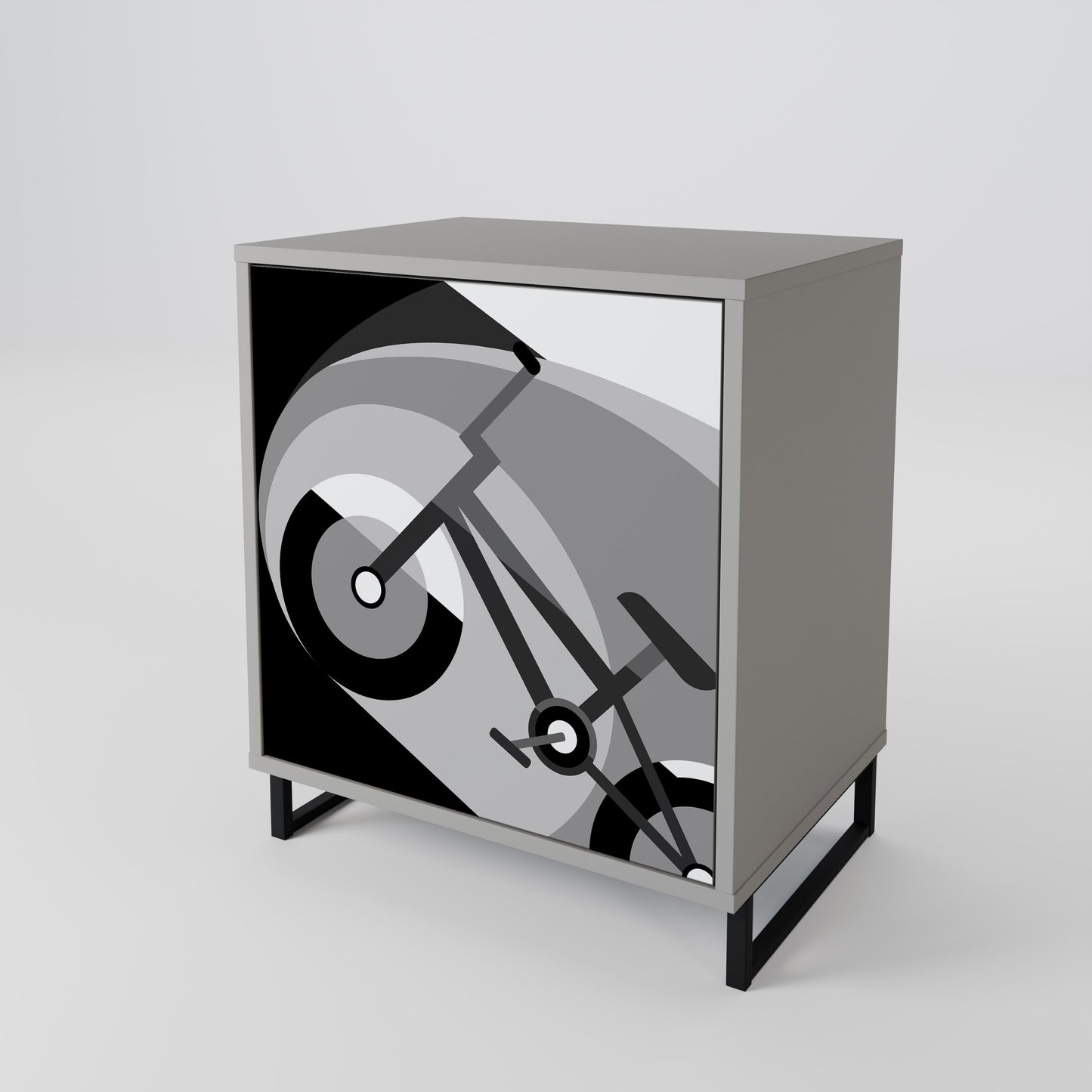 BIKE ENERGY 1-Door Sideboard in Grey Finish