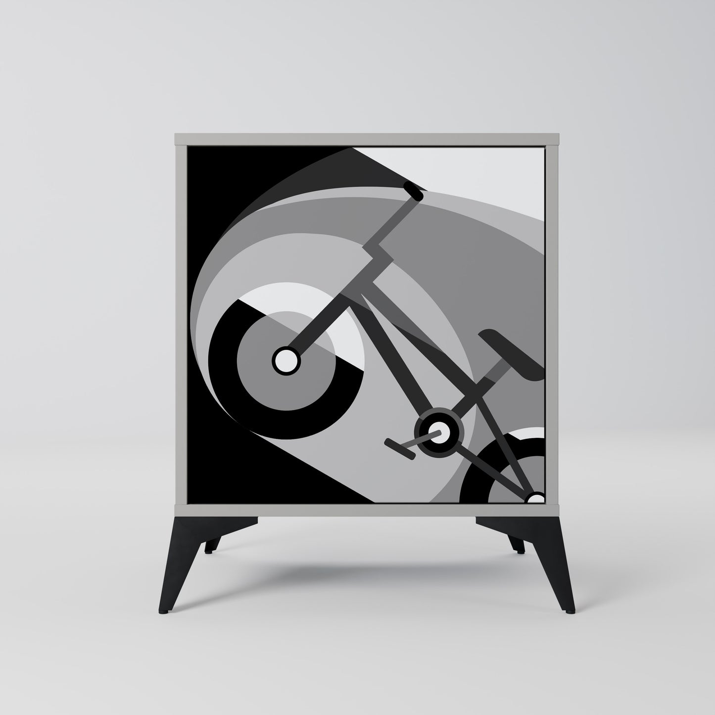 BIKE ENERGY 1-Door Sideboard in Grey Finish