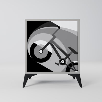 BIKE ENERGY 1-Door Sideboard in Grey Finish