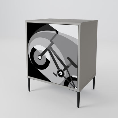 BIKE ENERGY 1-Door Sideboard in Grey Finish