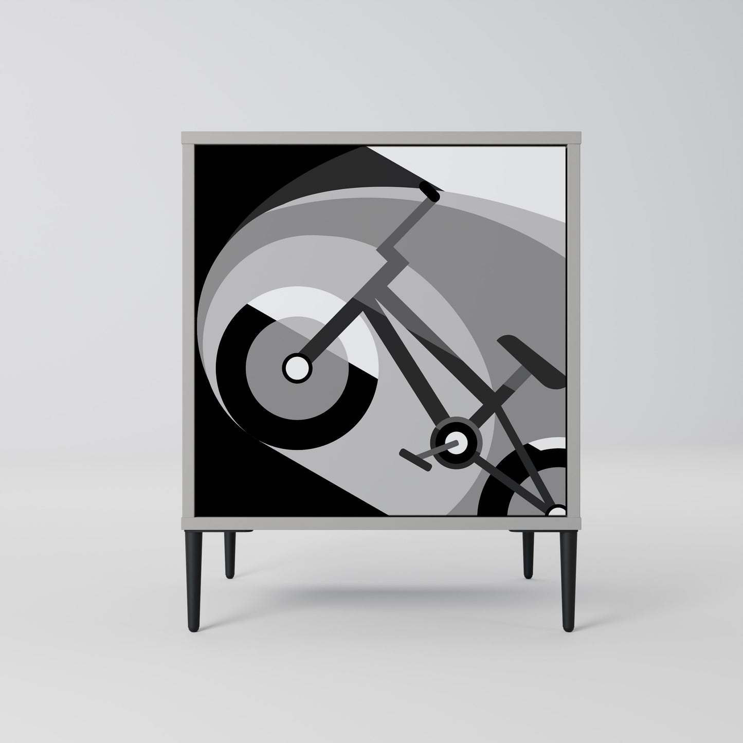 BIKE ENERGY 1-Door Sideboard in Grey Finish