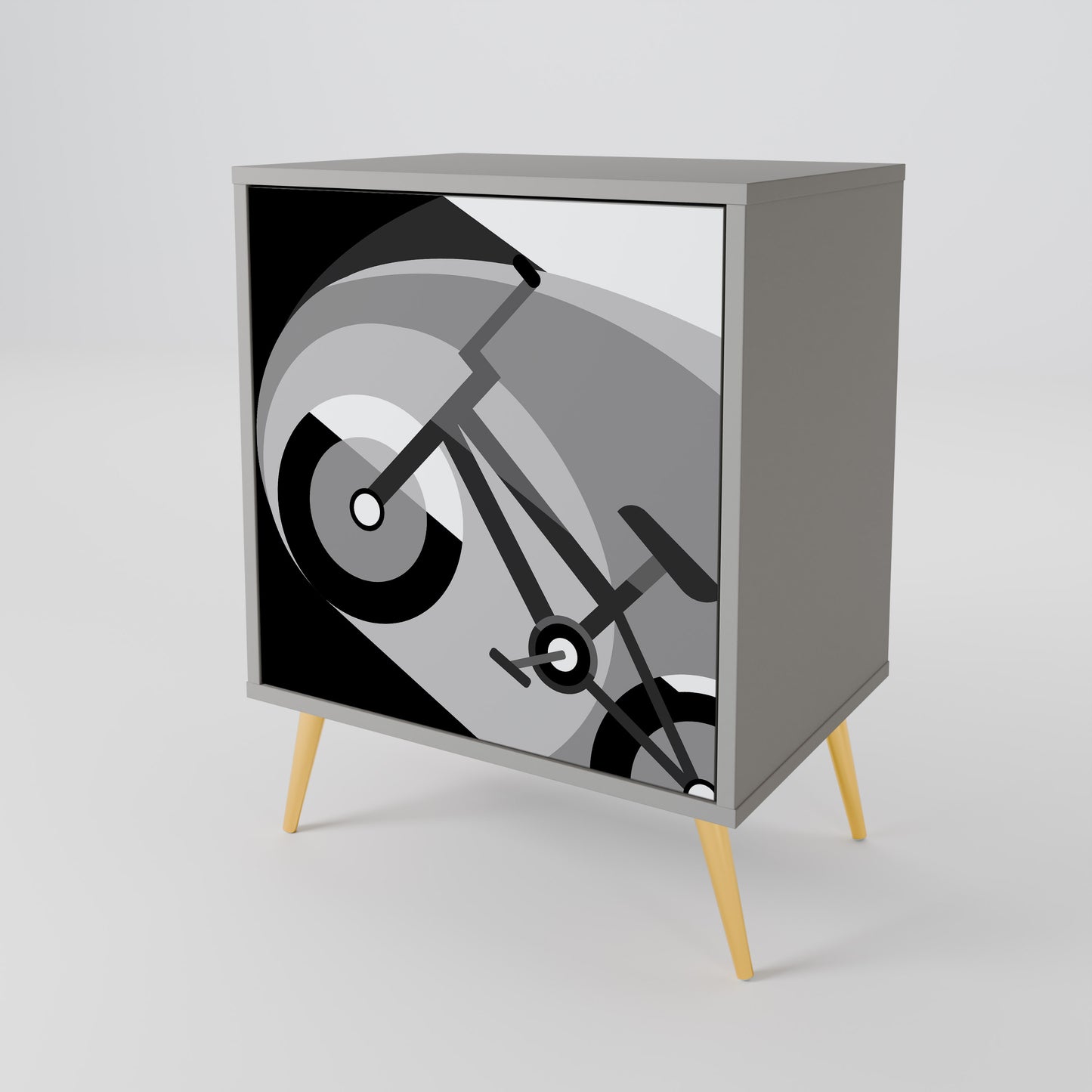 BIKE ENERGY 1-Door Sideboard in Grey Finish