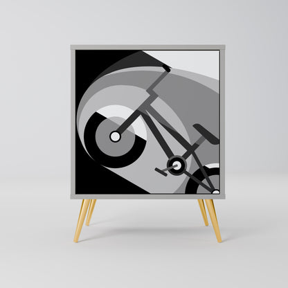 BIKE ENERGY 1-Door Sideboard in Grey Finish