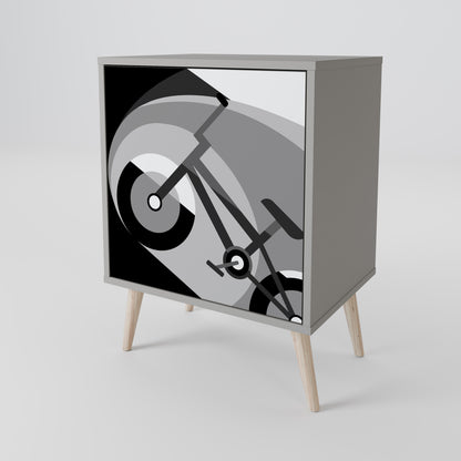BIKE ENERGY 1-Door Sideboard in Grey Finish