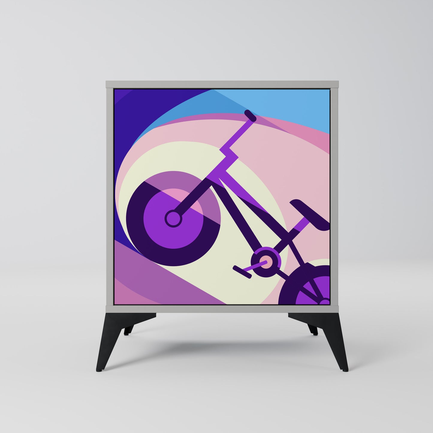 BIKE DREAMS 1-Door Sideboard in Grey Finish