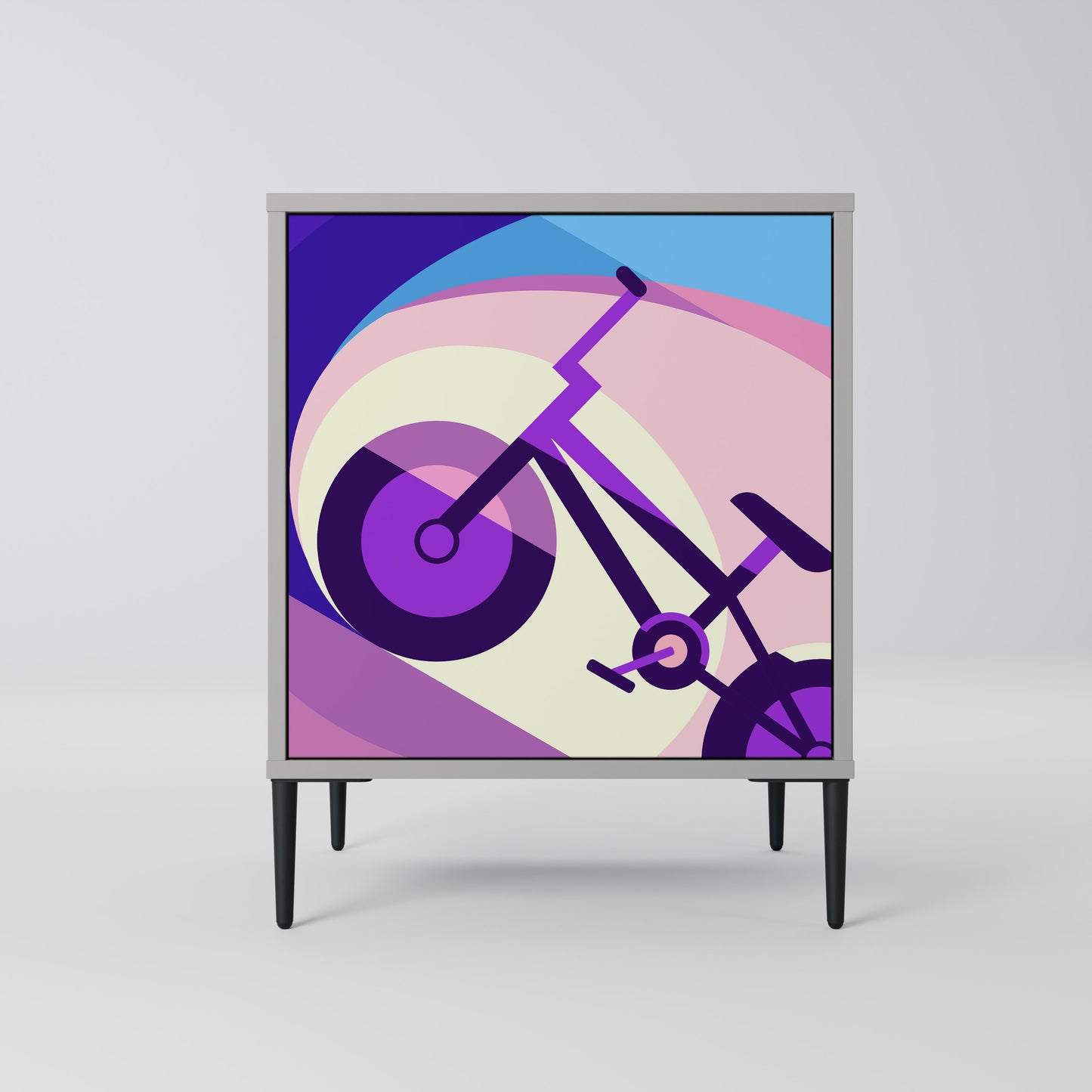 BIKE DREAMS 1-Door Sideboard in Grey Finish