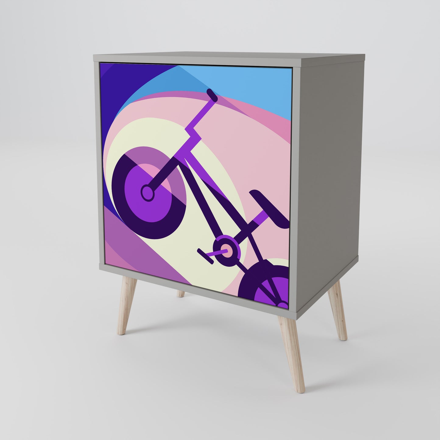 BIKE DREAMS 1-Door Sideboard in Grey Finish