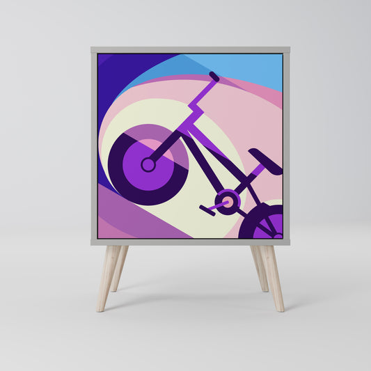 Credenza a 1 anta BIKE DREAMS con finitura grigia