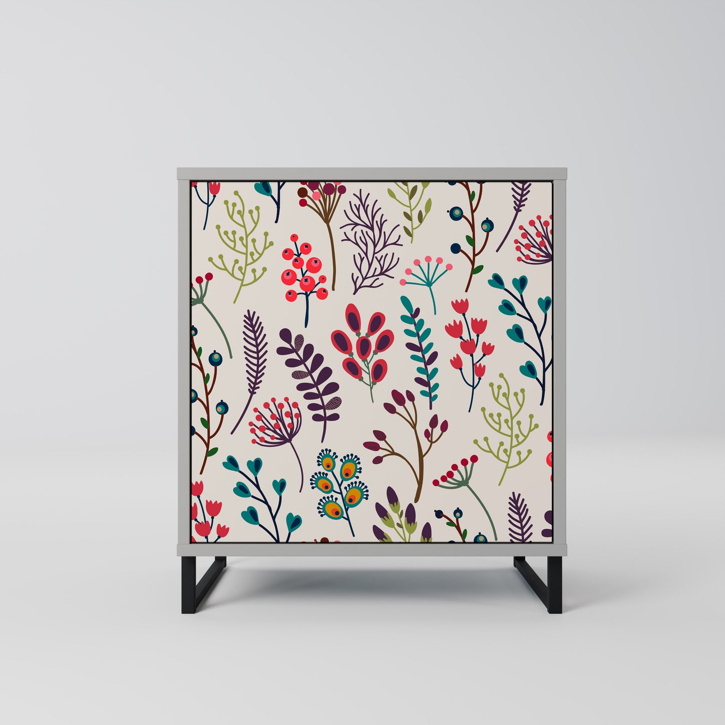 AUTUMN SUNDRIES 1-Door Sideboard in Grey Finish