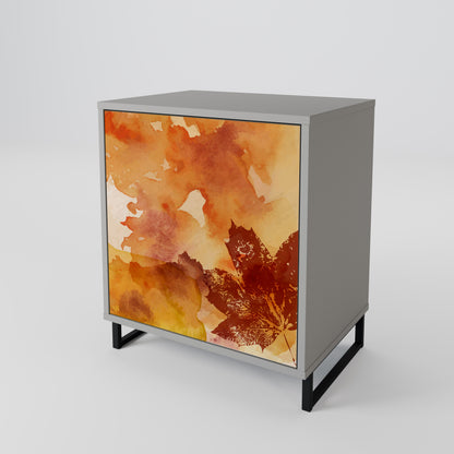 Credenza TRACES OF AUTUMN a 1 anta con finitura grigia