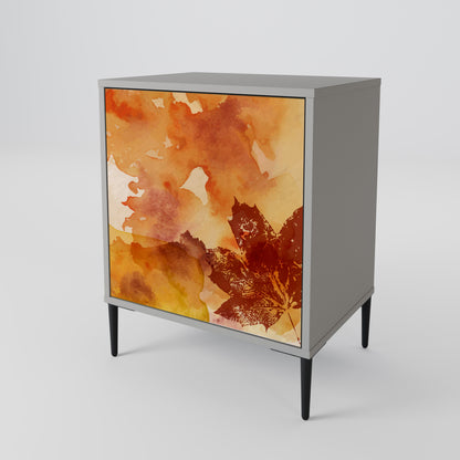 Credenza TRACES OF AUTUMN a 1 anta con finitura grigia