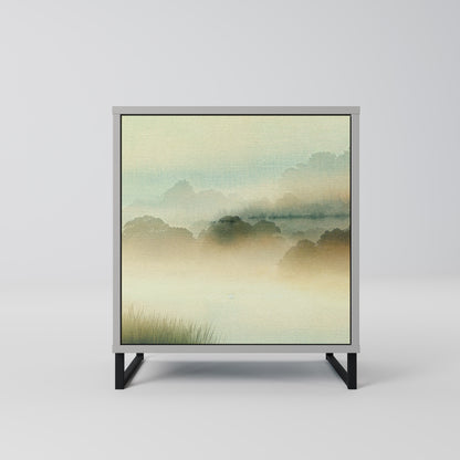 Credenza MORNING BY THE LAKE a 1 anta con finitura grigia