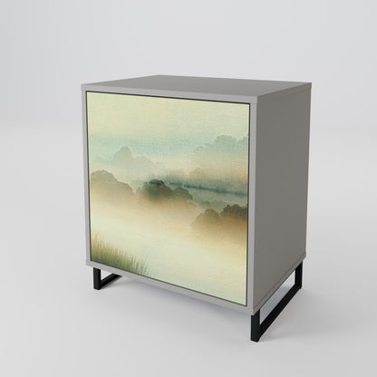 Credenza MORNING BY THE LAKE a 1 anta con finitura grigia