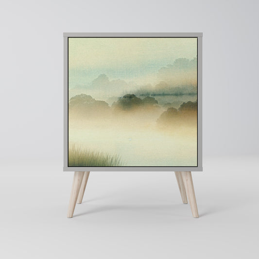 Credenza MORNING BY THE LAKE a 1 anta con finitura grigia