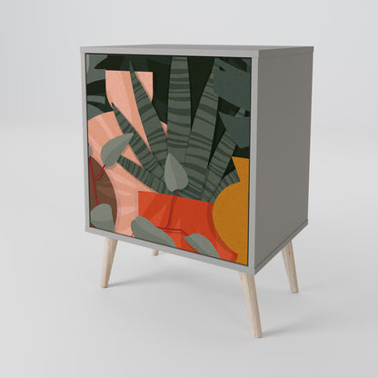 Credenza TROPICAL COMPOSITION a 1 anta in finitura grigia