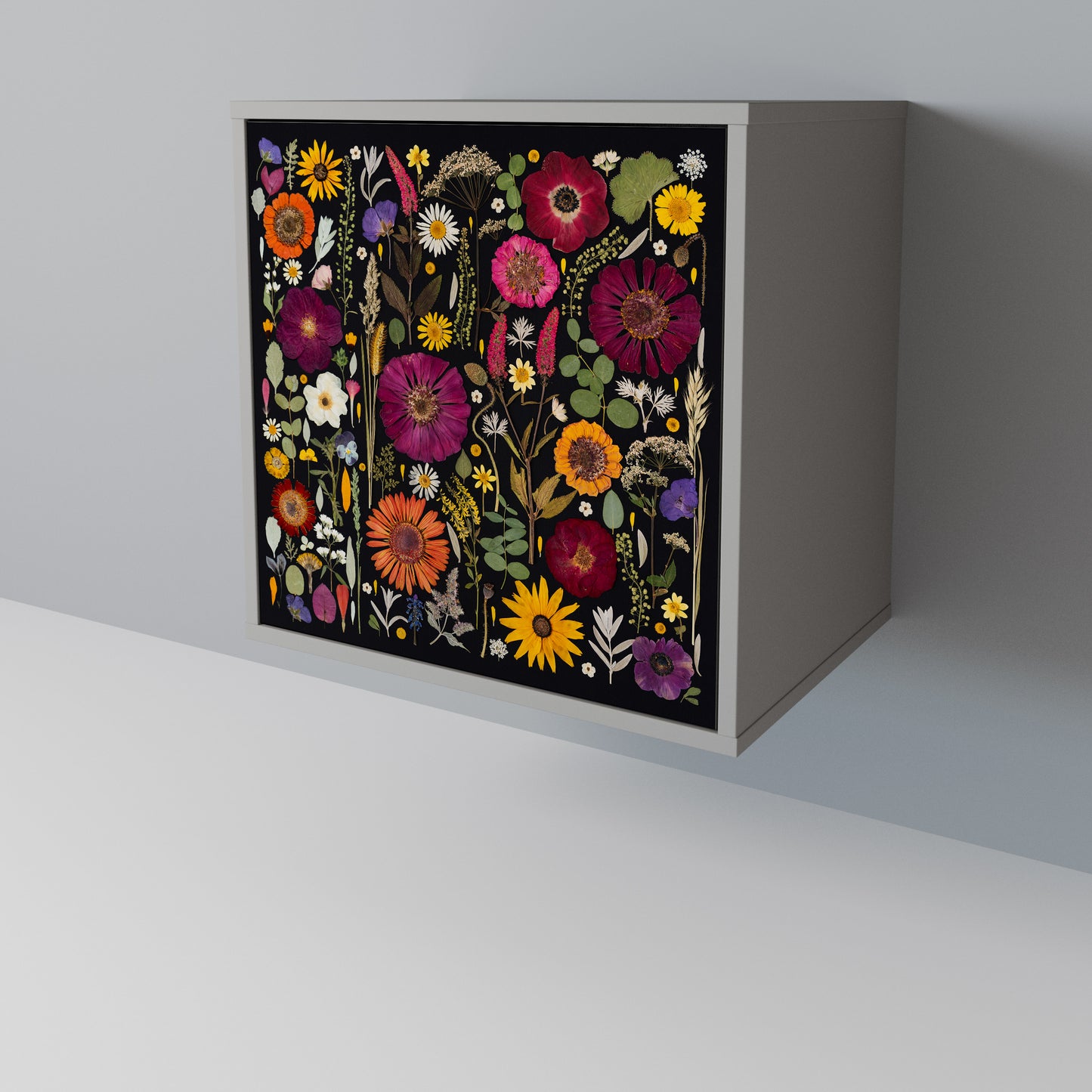 MIDNIGHT GARDEN 1-Door Sideboard in Grey Finish