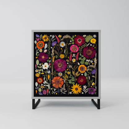 MIDNIGHT GARDEN 1-Door Sideboard in Grey Finish