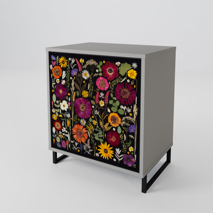 MIDNIGHT GARDEN 1-Door Sideboard in Grey Finish