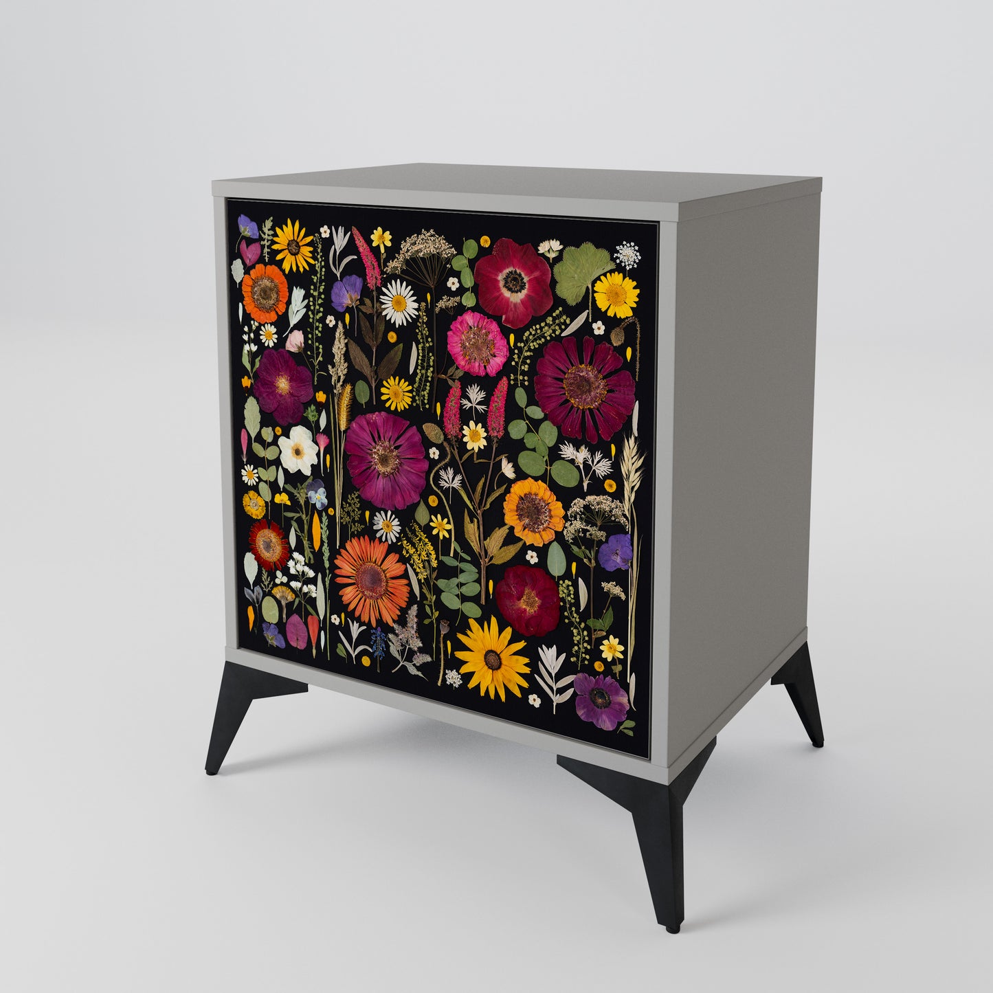MIDNIGHT GARDEN 1-Door Sideboard in Grey Finish