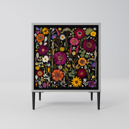 MIDNIGHT GARDEN 1-Door Sideboard in Grey Finish