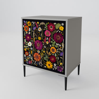MIDNIGHT GARDEN 1-Door Sideboard in Grey Finish