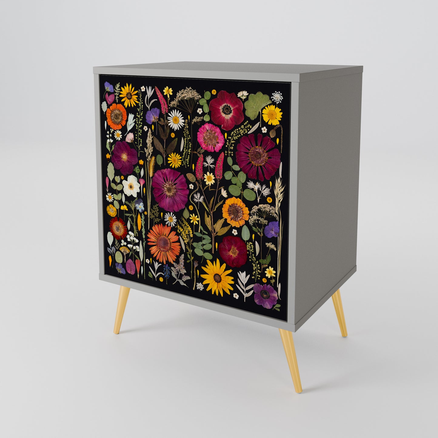 MIDNIGHT GARDEN 1-Door Sideboard in Grey Finish