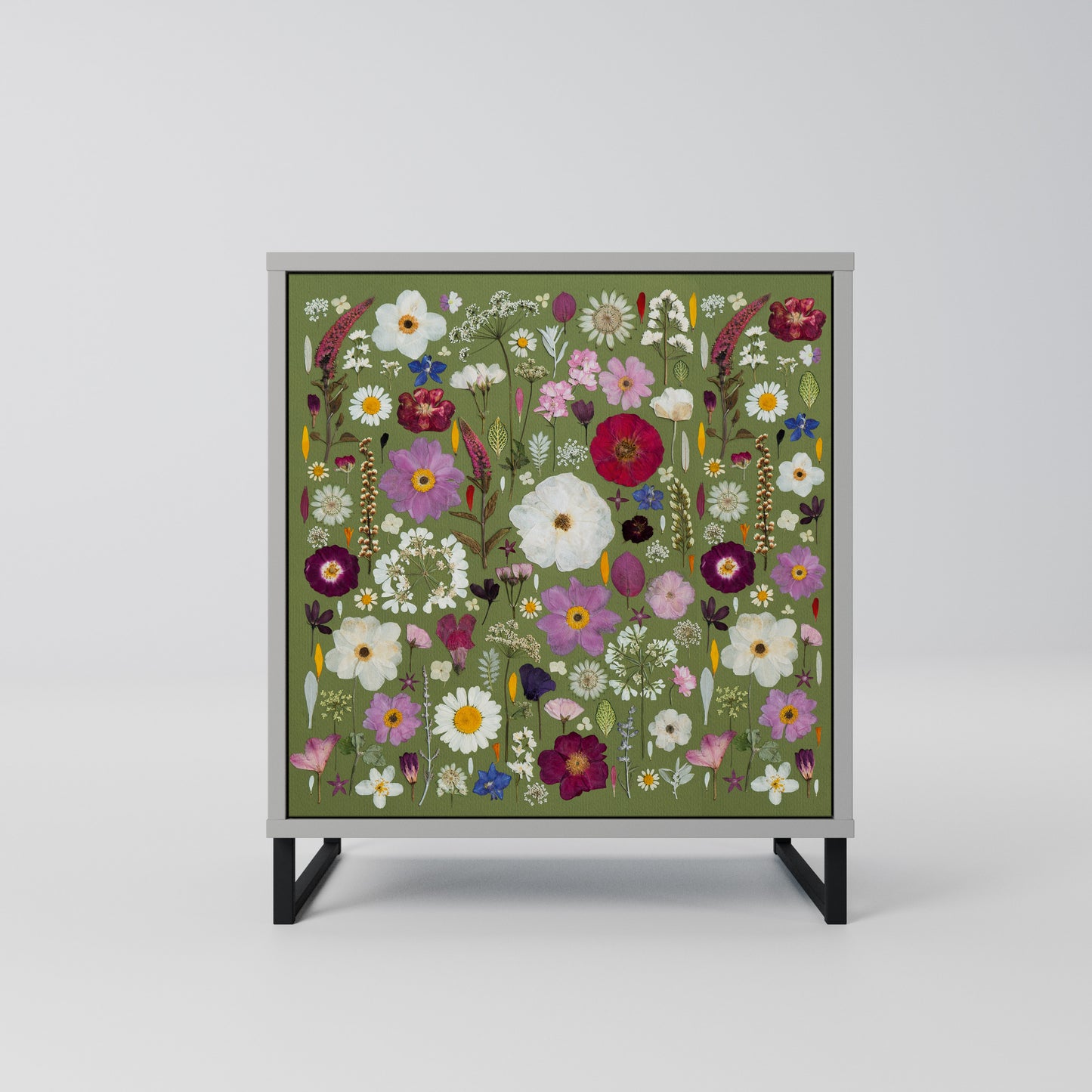 WILD GARDEN 1-Door Sideboard in Grey Finish