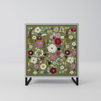 WILD GARDEN 1-Door Sideboard in Grey Finish