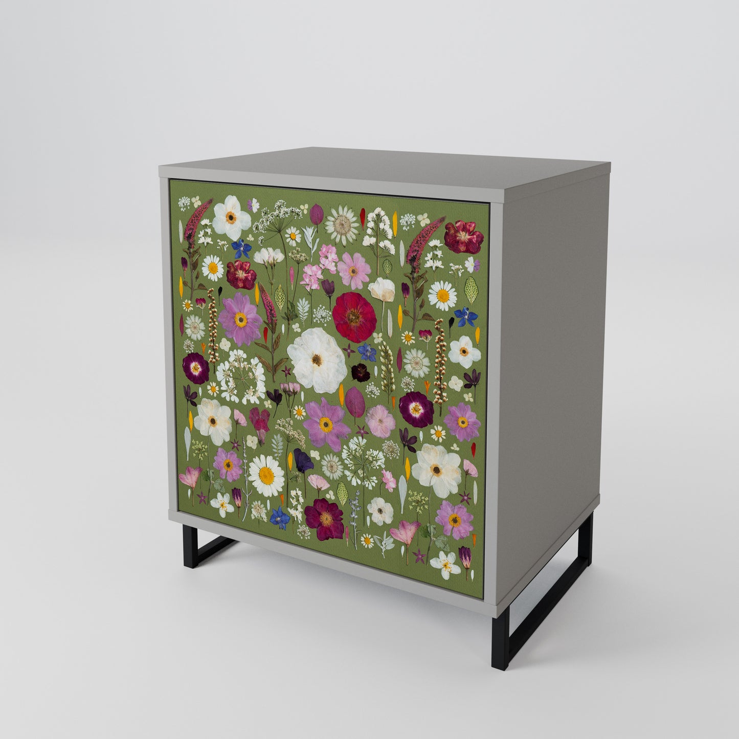 WILD GARDEN 1-Door Sideboard in Grey Finish