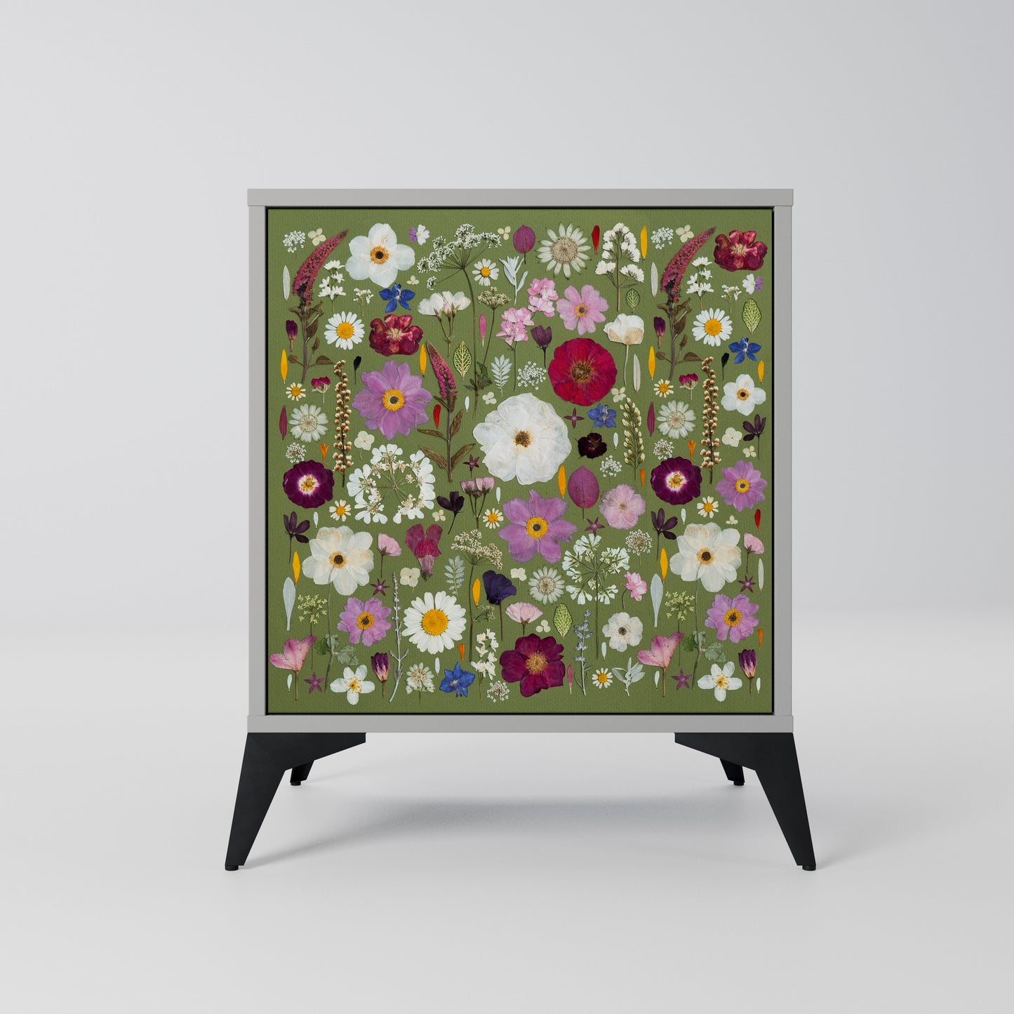 WILD GARDEN 1-Door Sideboard in Grey Finish
