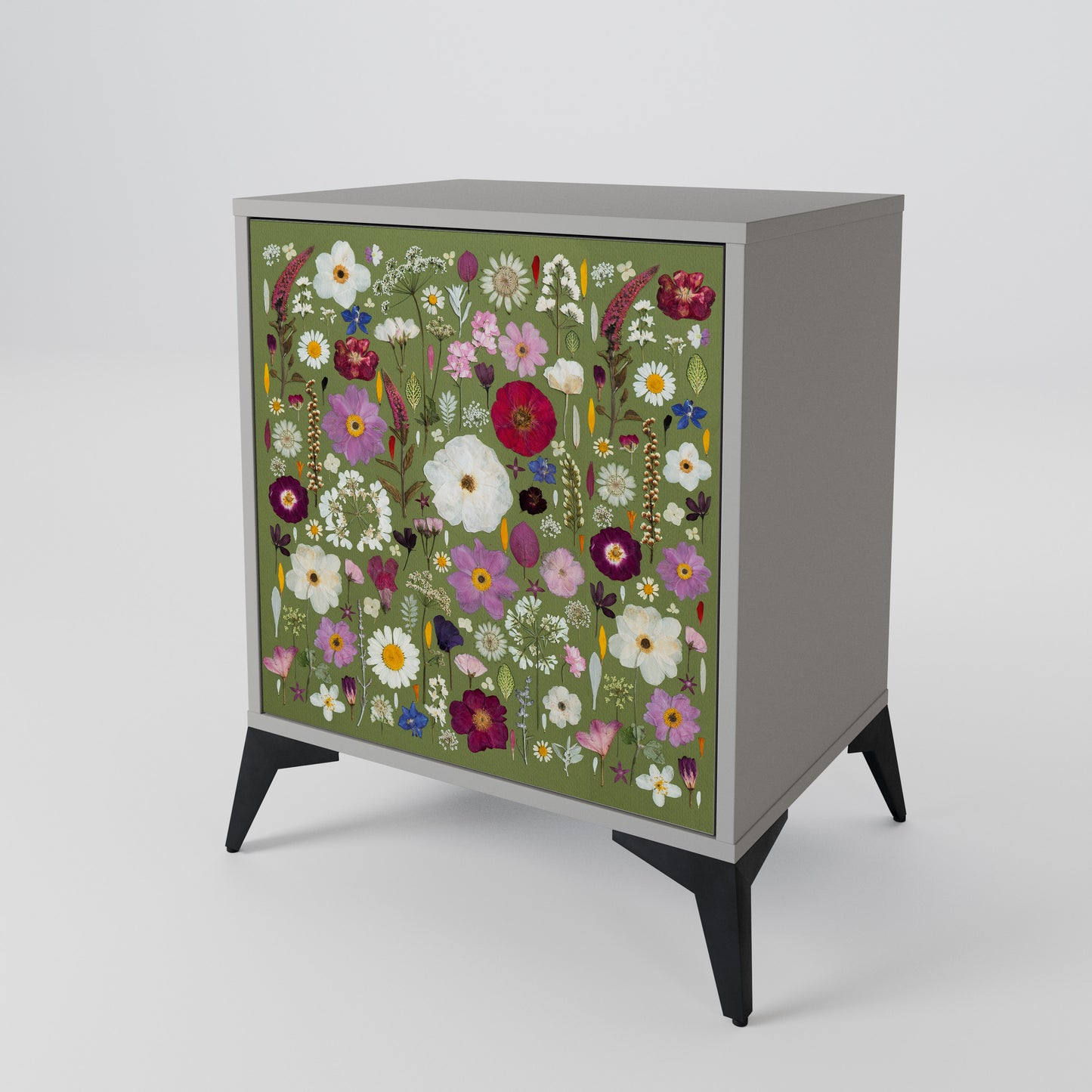 WILD GARDEN 1-Door Sideboard in Grey Finish